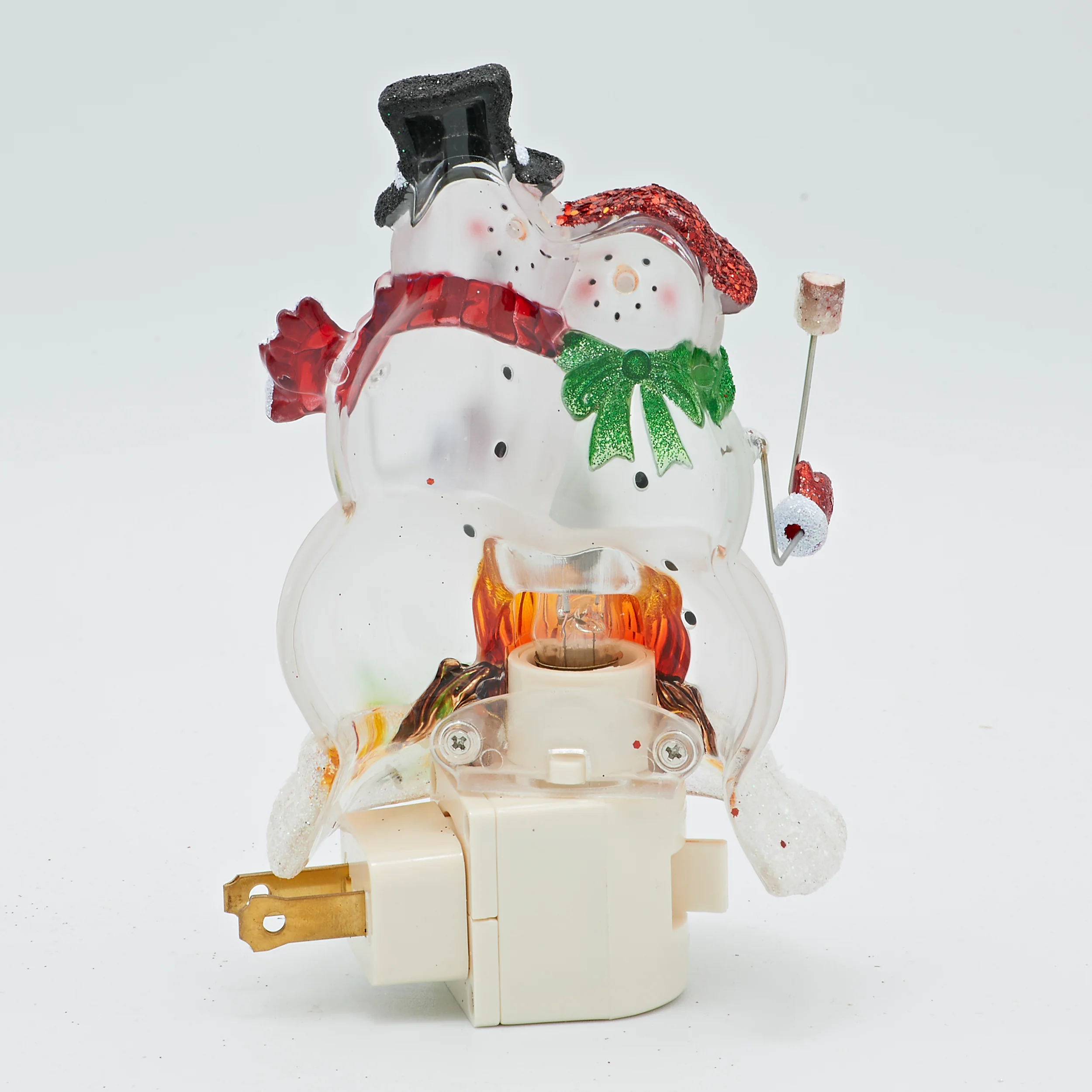 Roman Lights Flickering Flame Snowmen by the Campfire Night-Light - Image 3