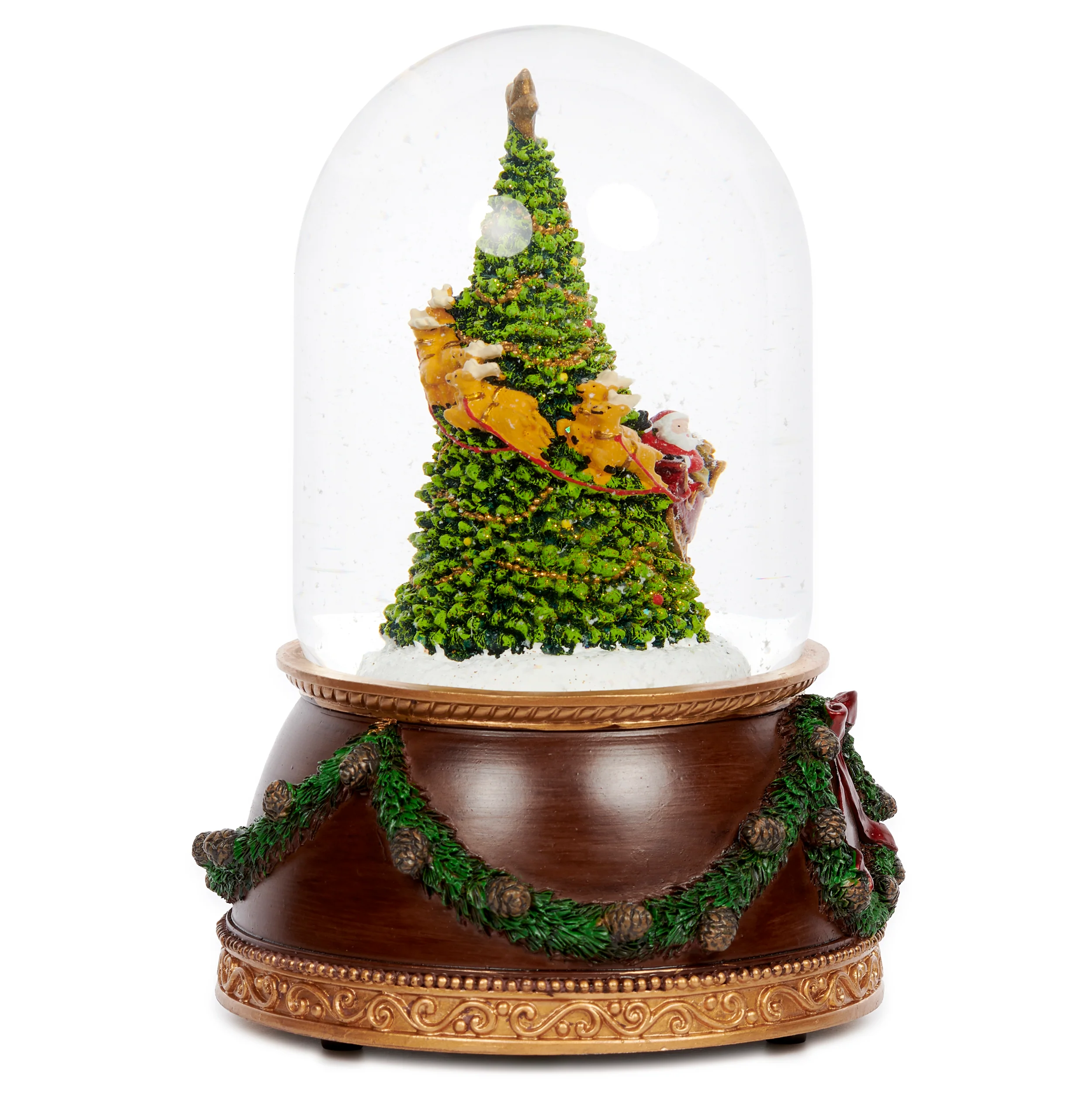 Glitterdome Santa Rotating Around Tree - "Up on the Housetop" Tune - Image 3