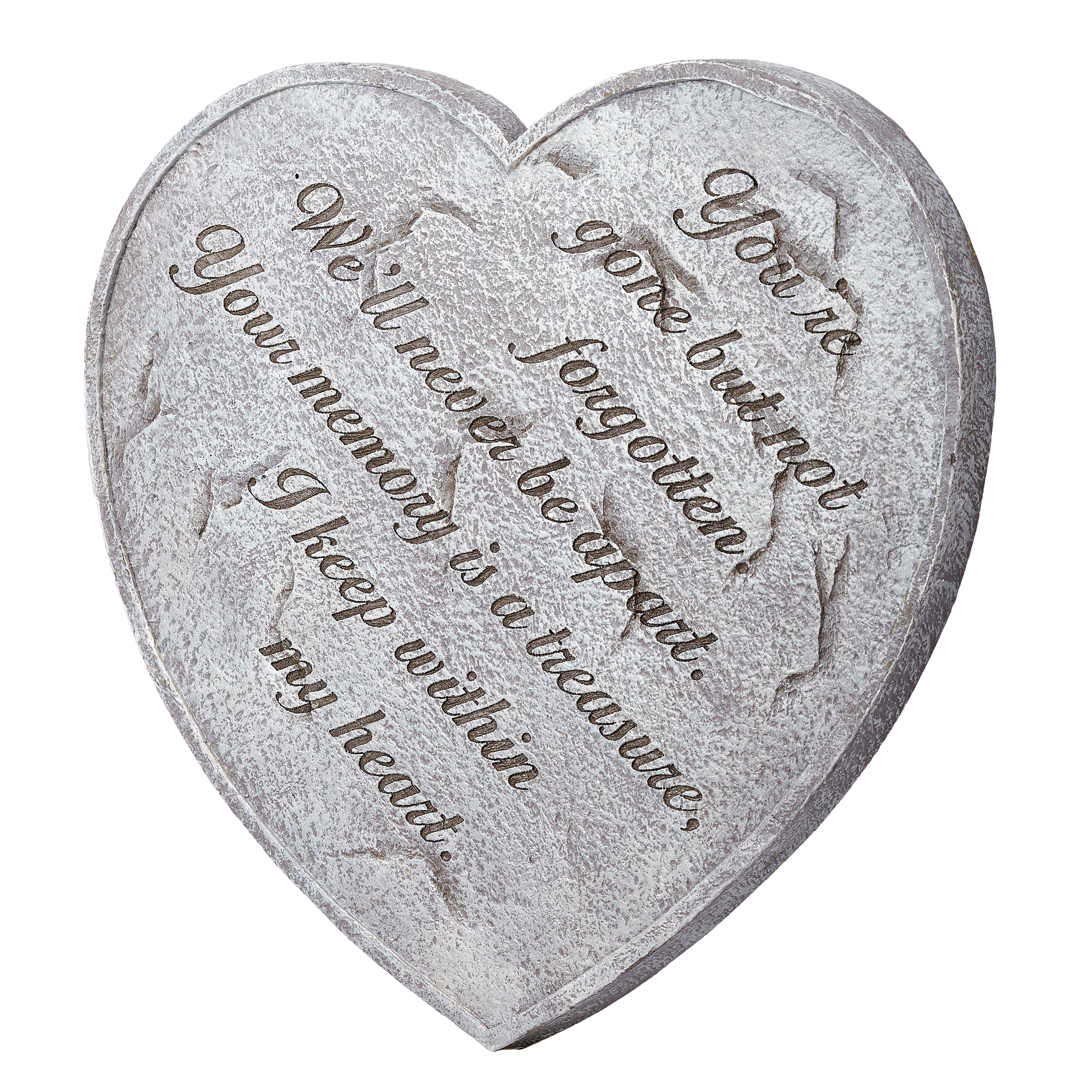 "Gone but Not Forgotten"Heart-Shaped Memorial Garden Stone - Image 3