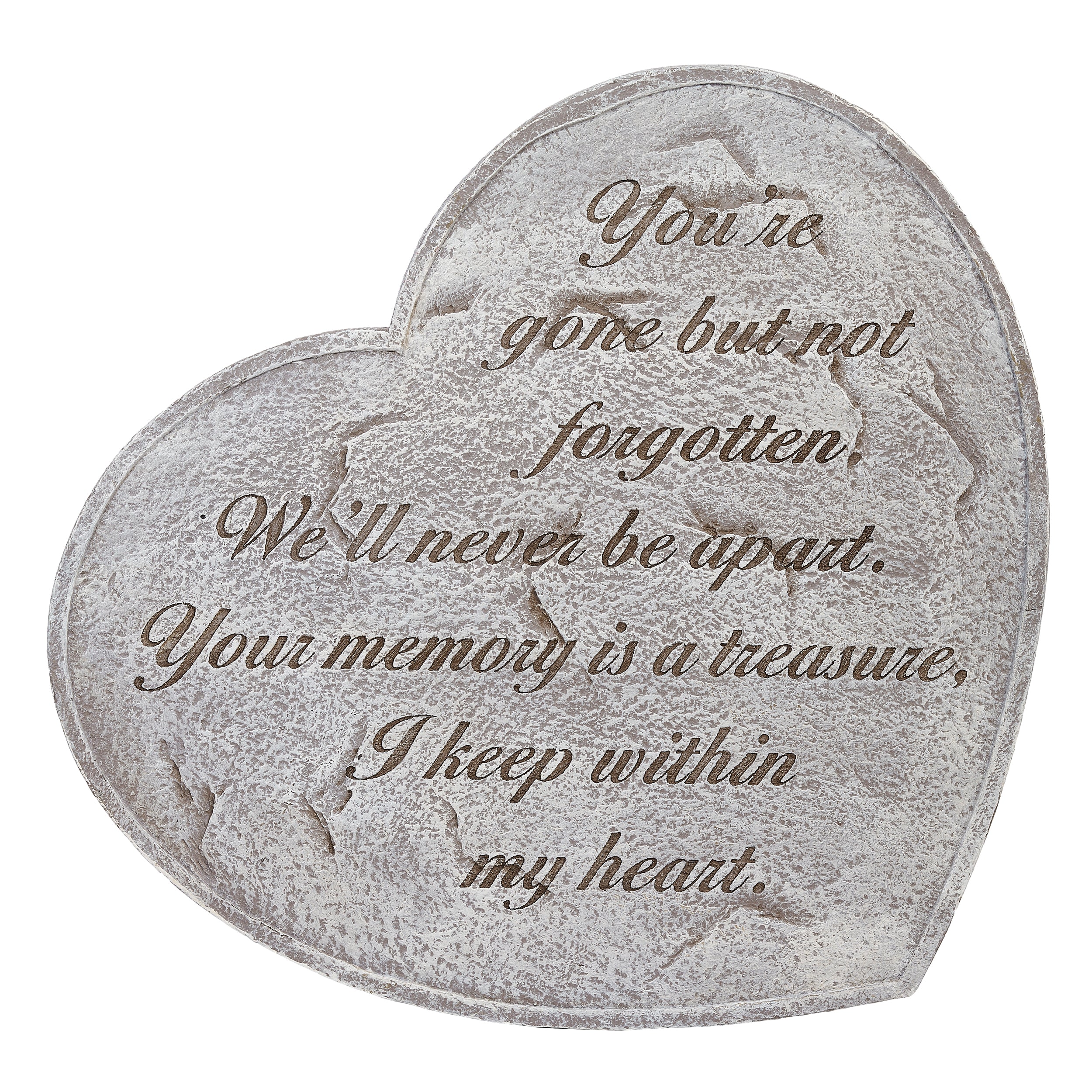 "Gone but Not Forgotten"Heart-Shaped Memorial Garden Stone - Image 4
