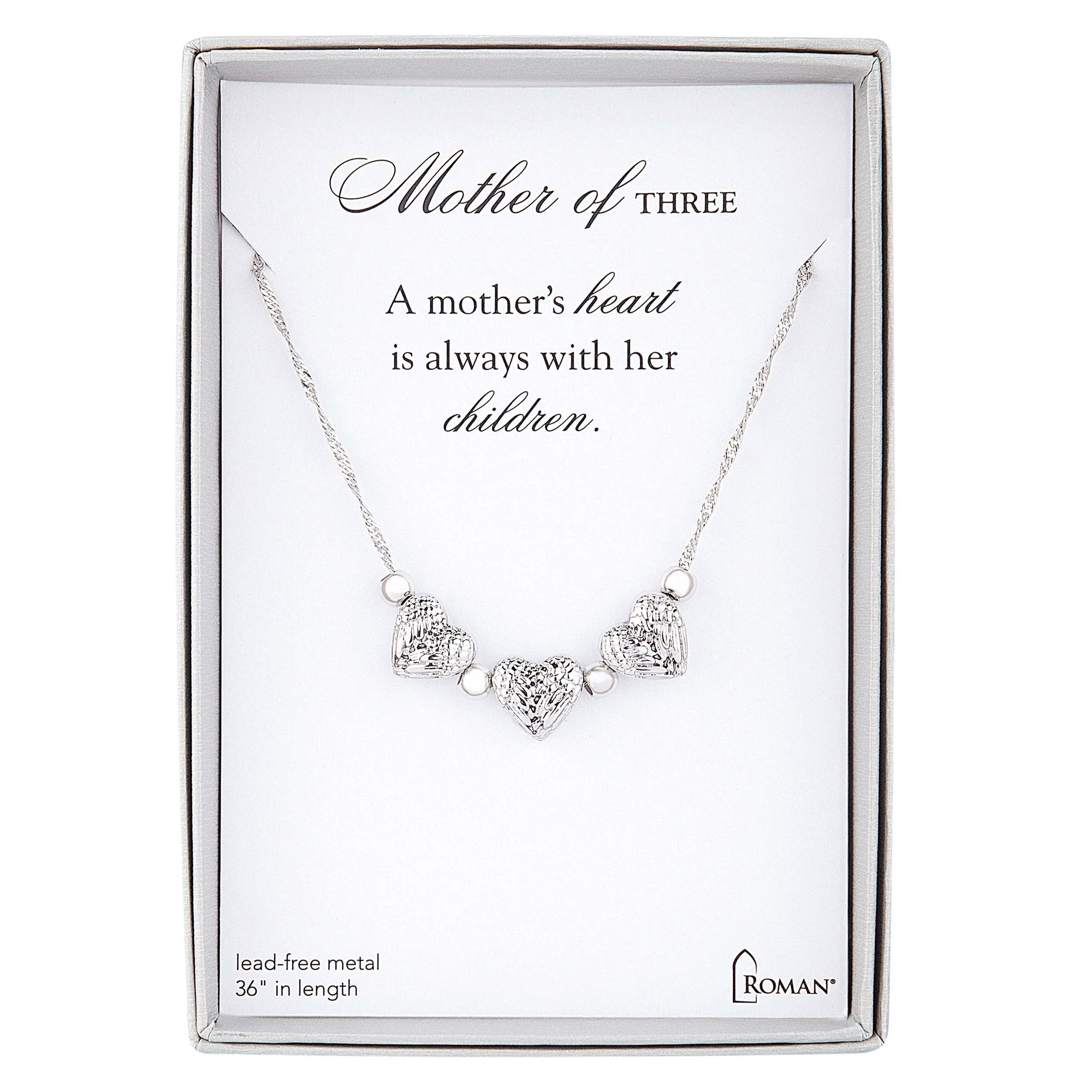 Mother's Silver Heart Charm Necklace by Number of Children - Image 3