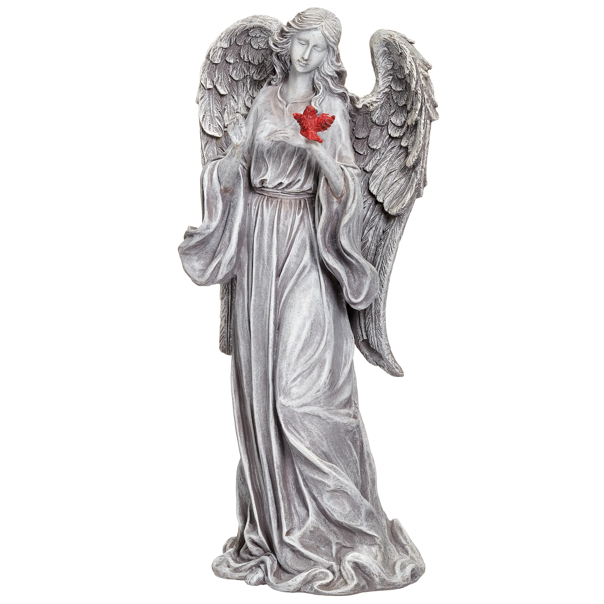 Standing Angel with Cardinal Memorial Statue - Image 3