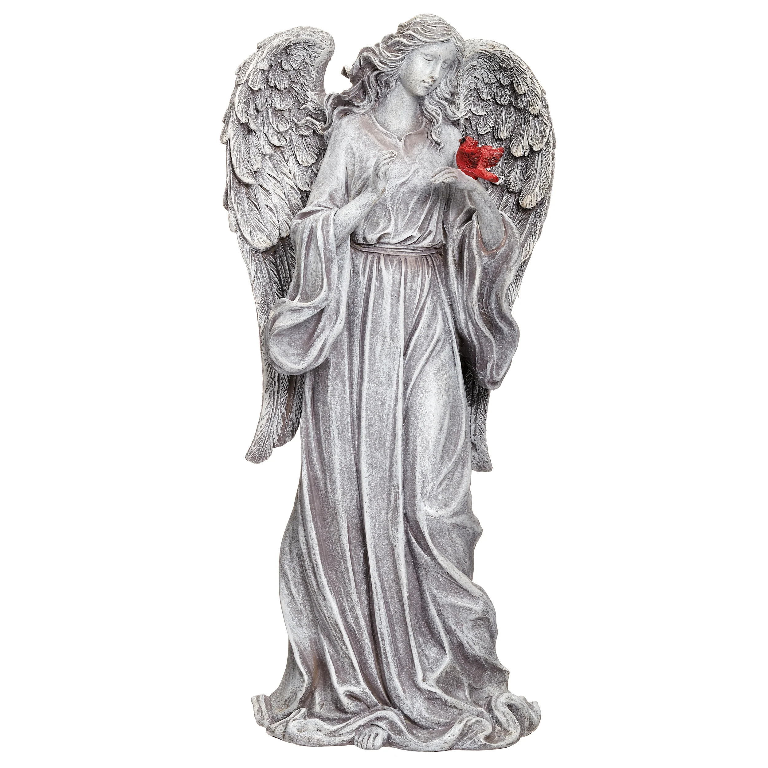 Standing Angel with Cardinal Memorial Statue - Image 4