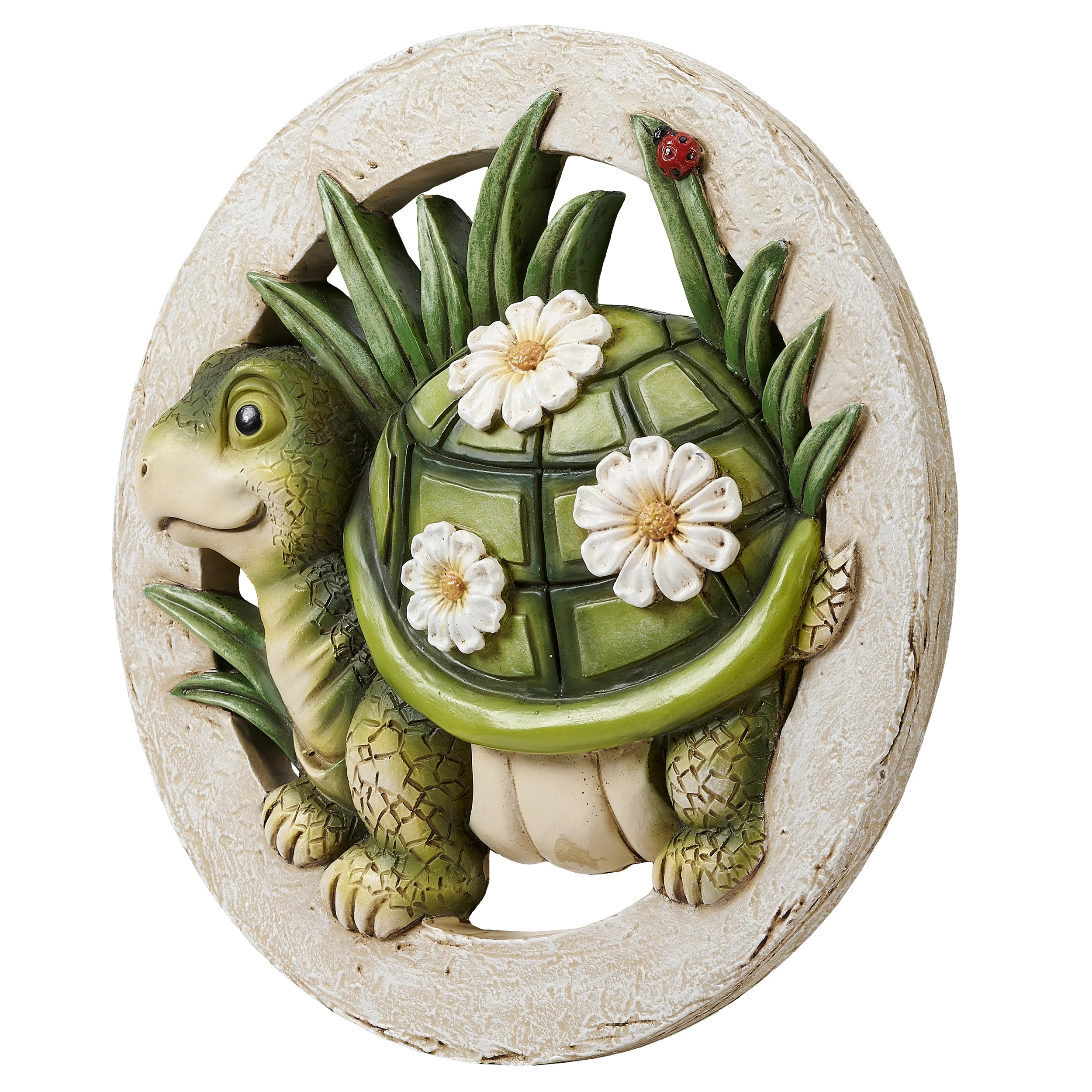 Turtle with Daisies Garden Stone - Image 3
