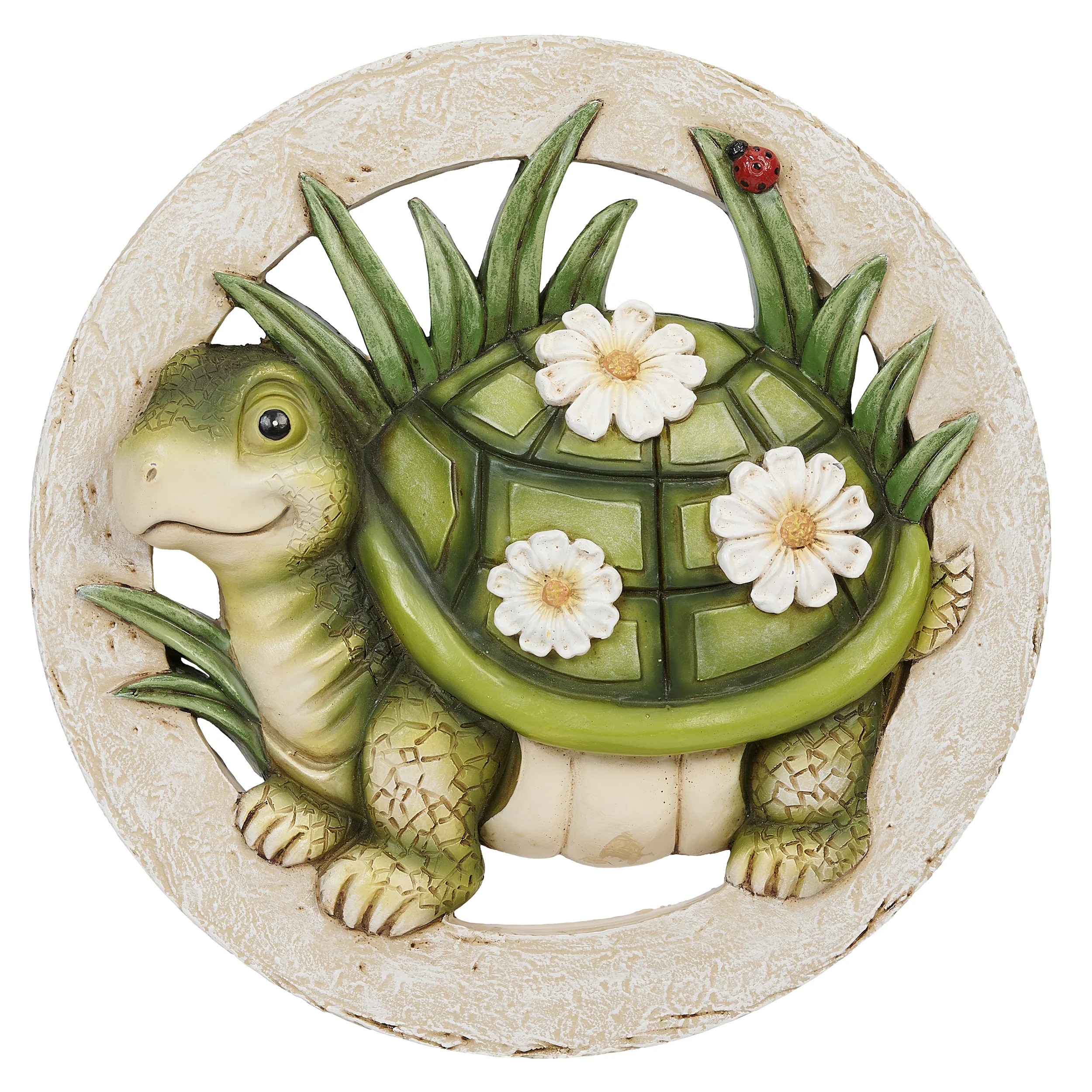 Turtle with Daisies Garden Stone - Image 4